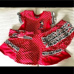 Disney Minnie Mouse Dress & Headband 12month
